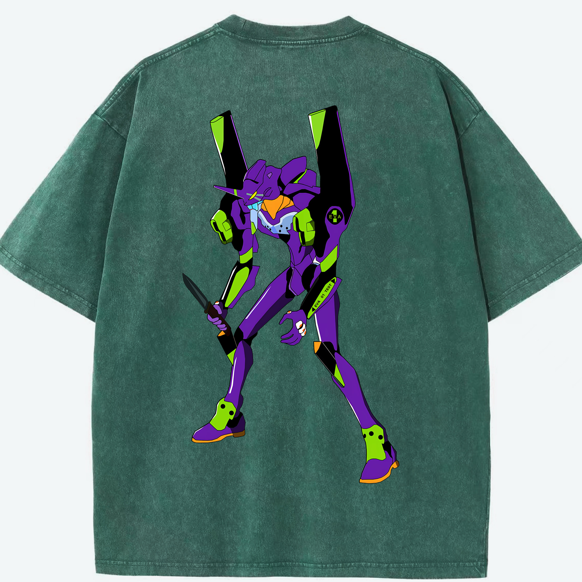（画像用） EVA 新世紀エヴァンゲリオン 綿100% ヴィンテージ風 半袖Tシャツ（背面プリント）
